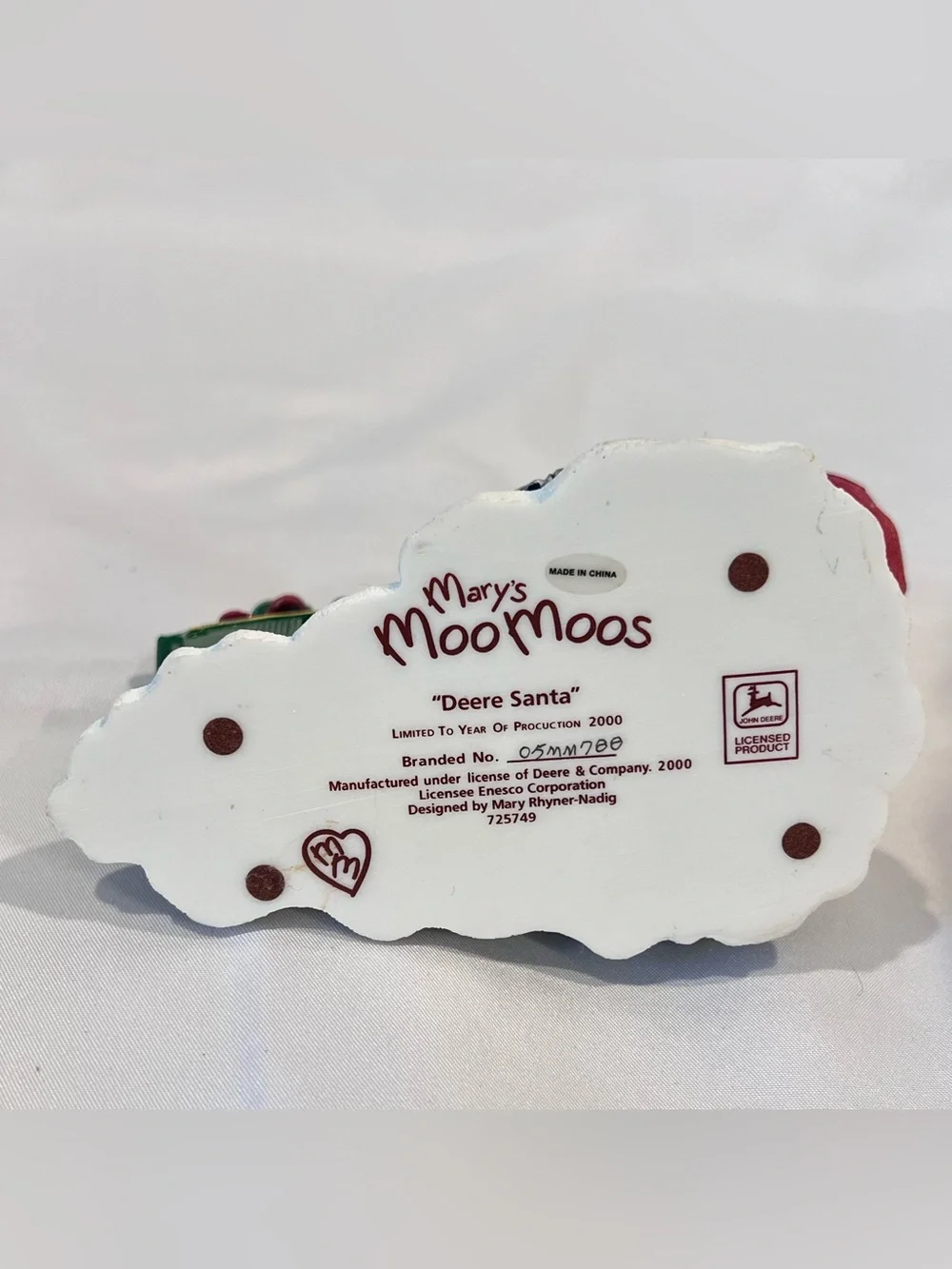 Mary’s Moo Moos Deere Santa 2000 John Deere Enesco Figurine